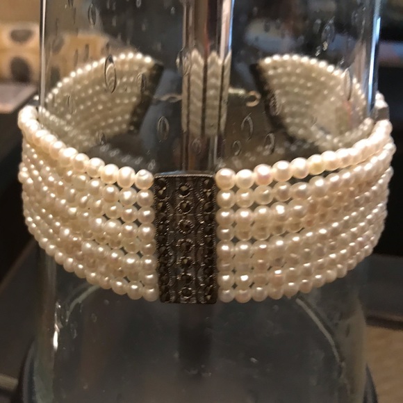 Choker, natural fresh water pearl necklace - Picture 4 of 6